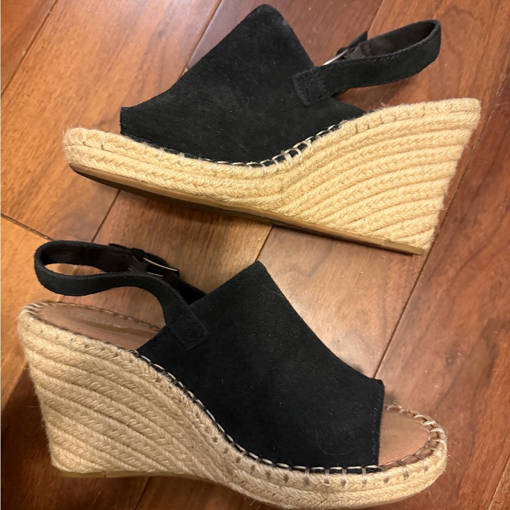Toms • Wedge Espadrilles • Black • Size 7